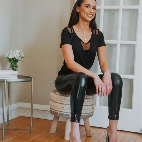 NWT High gloss faux leather pants - Picture 2 of 5